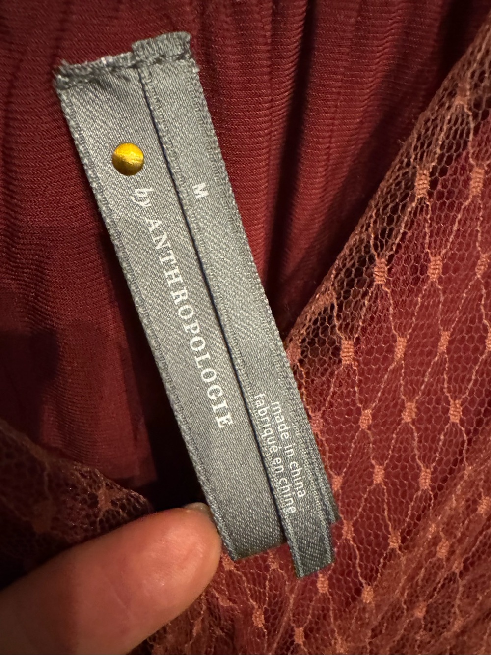 Anthropologie Burnt Sienna Sheer V-Neck Romantic Puff Sleeve Blouse π₯π€ - Picture 5 of 7